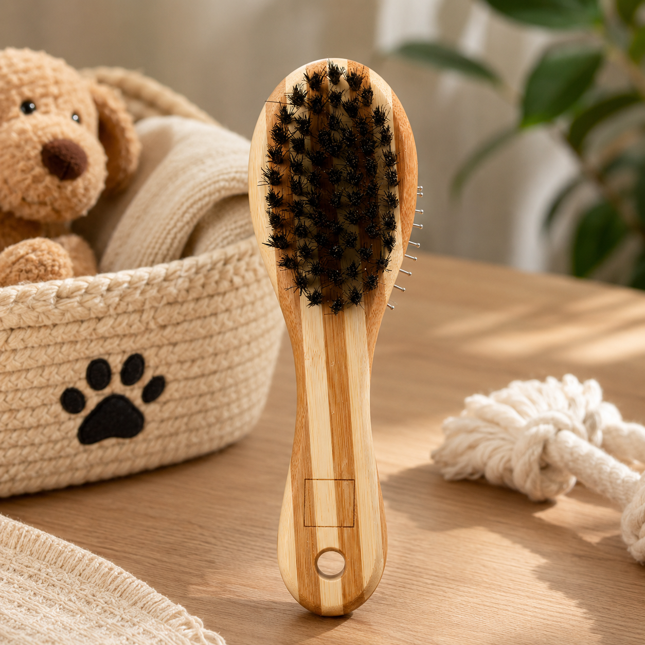 9-Pack Bamboo Cat Grooming Brushes