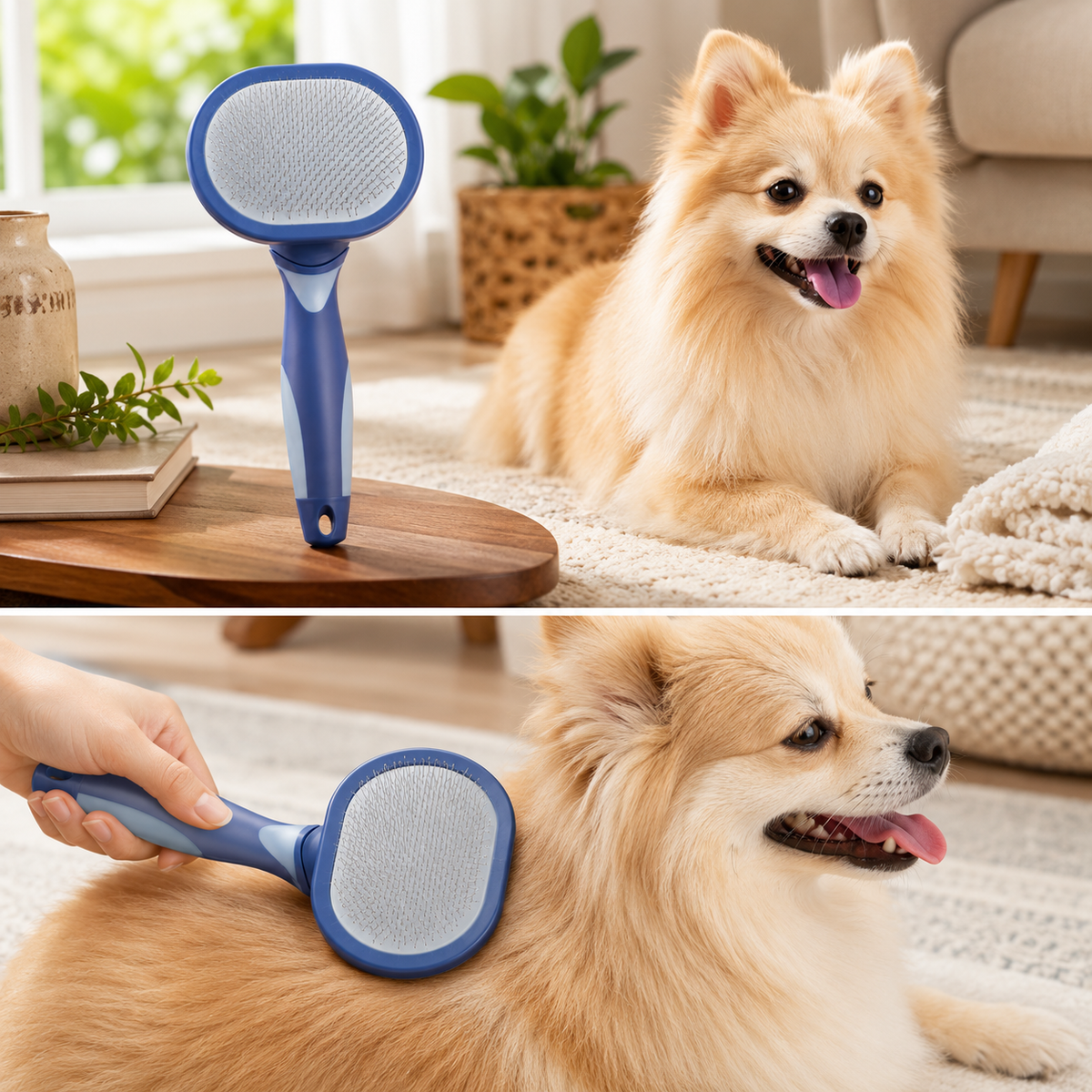 3-Piece Dog Slicker Brush & Comb Set