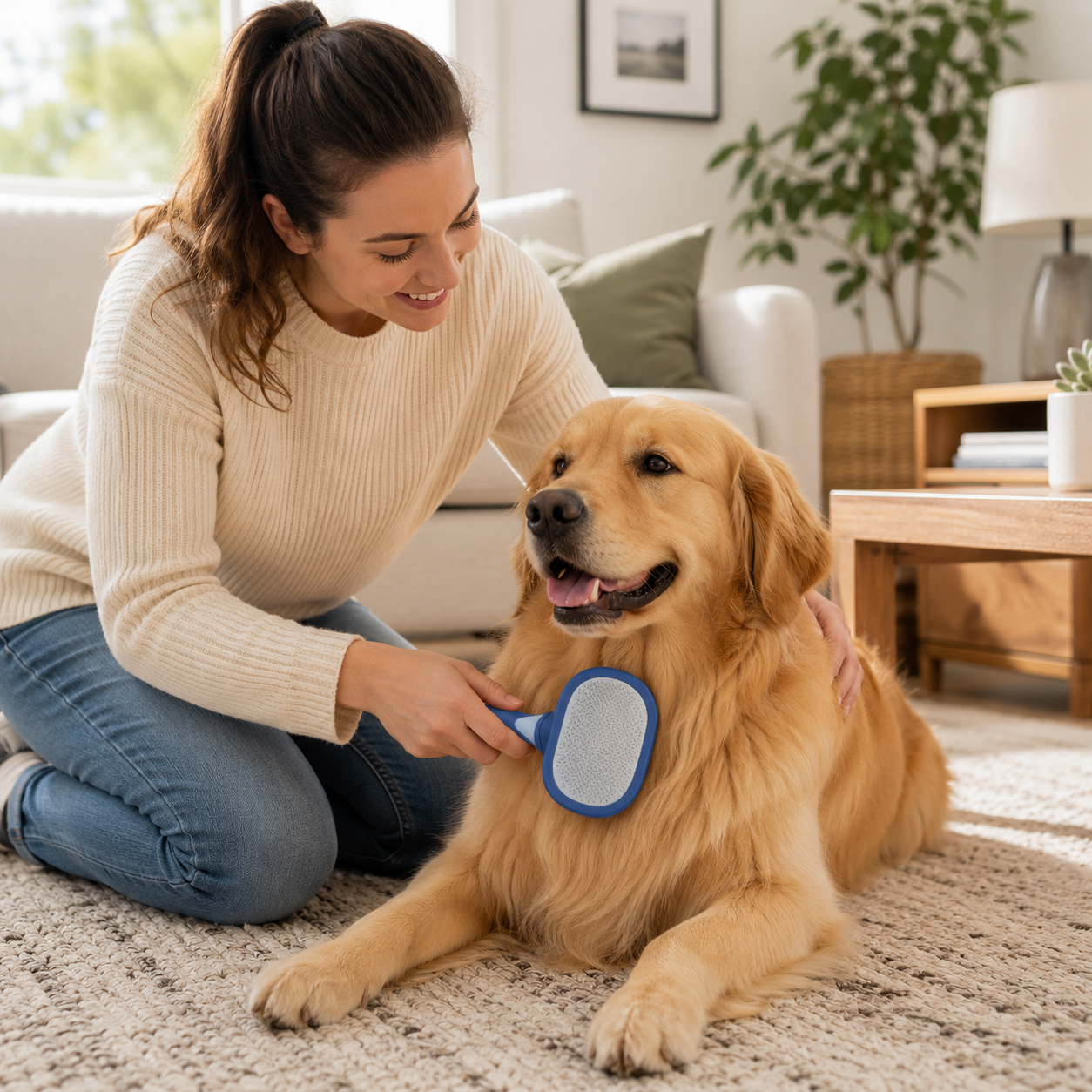 3-Piece Dog Slicker Brush & Comb Set