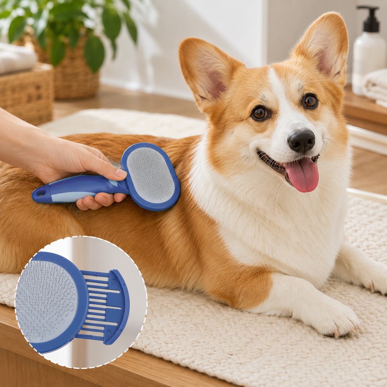 3-Piece Dog Slicker Brush & Comb Set